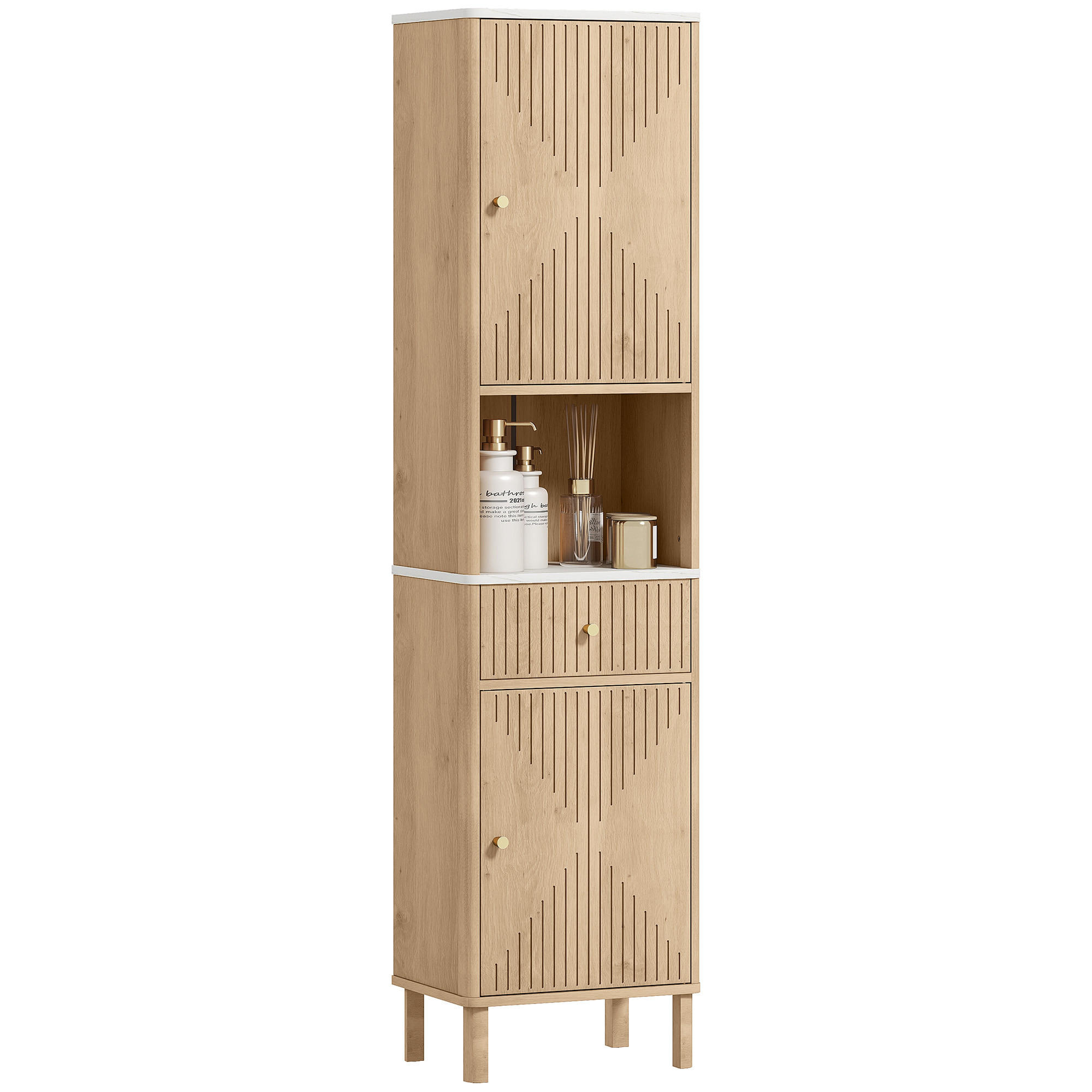 HOCHSCHRANK DE-12490 41,5/30/168 cm Eiche - Eichefarben, Holzwerkstoff (30/168/41.5cm) - ComfortXL