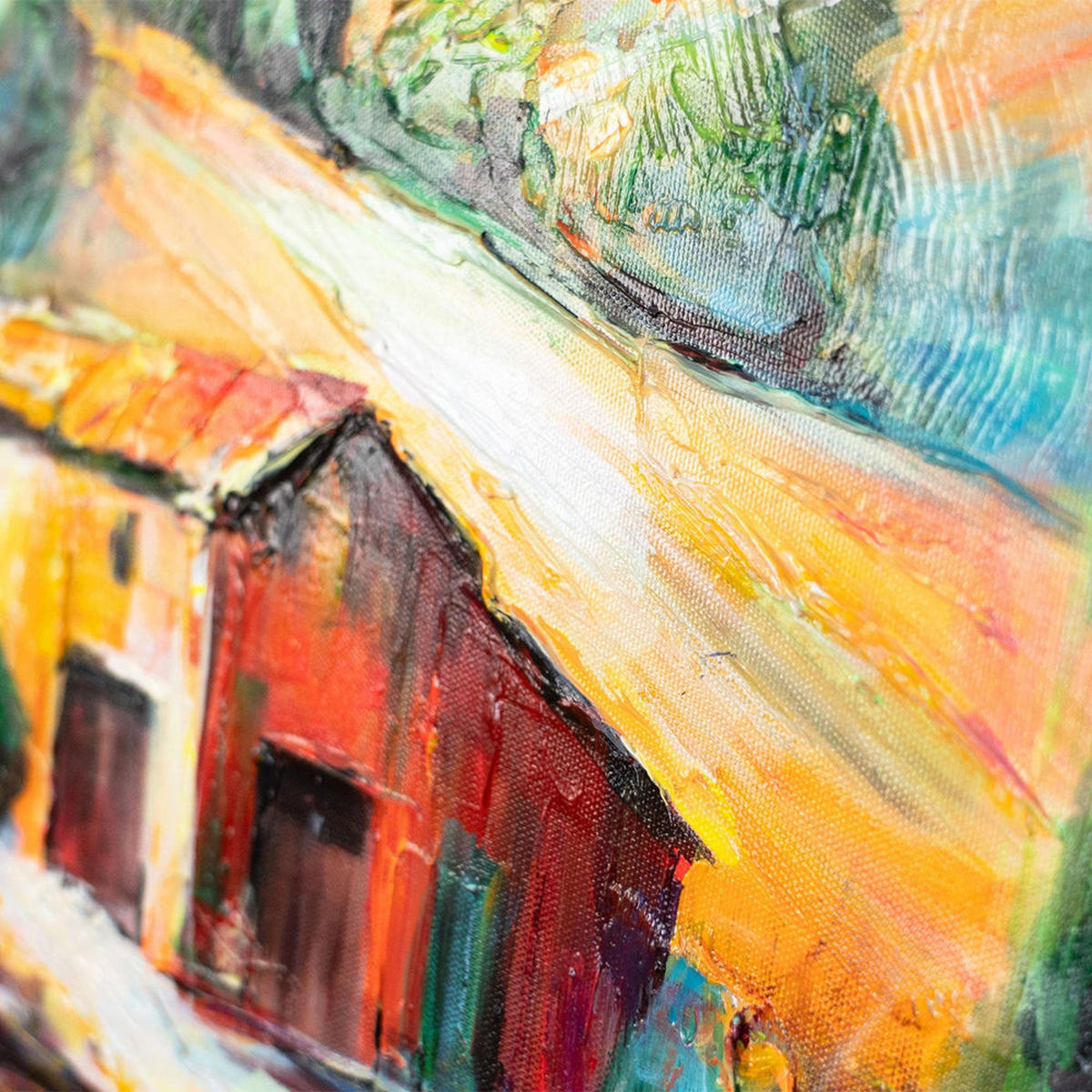 GEMÄLDE Warmer Abend auf Keilrahmen 115x50 cm - Multicolor, Holz (115/50cm) - YS-art gallery