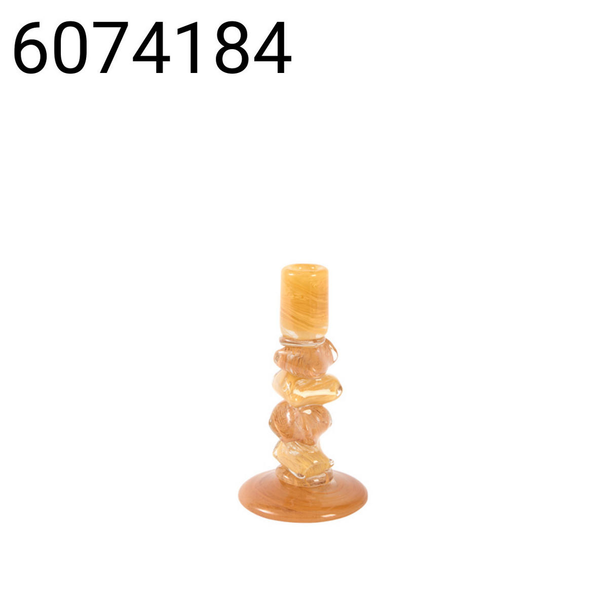 KERZENSTÄNDER Estina - Orange - 11.5/11.5/23 cm - Orange, Glas (11.5/23/11.5cm) - Light & Living