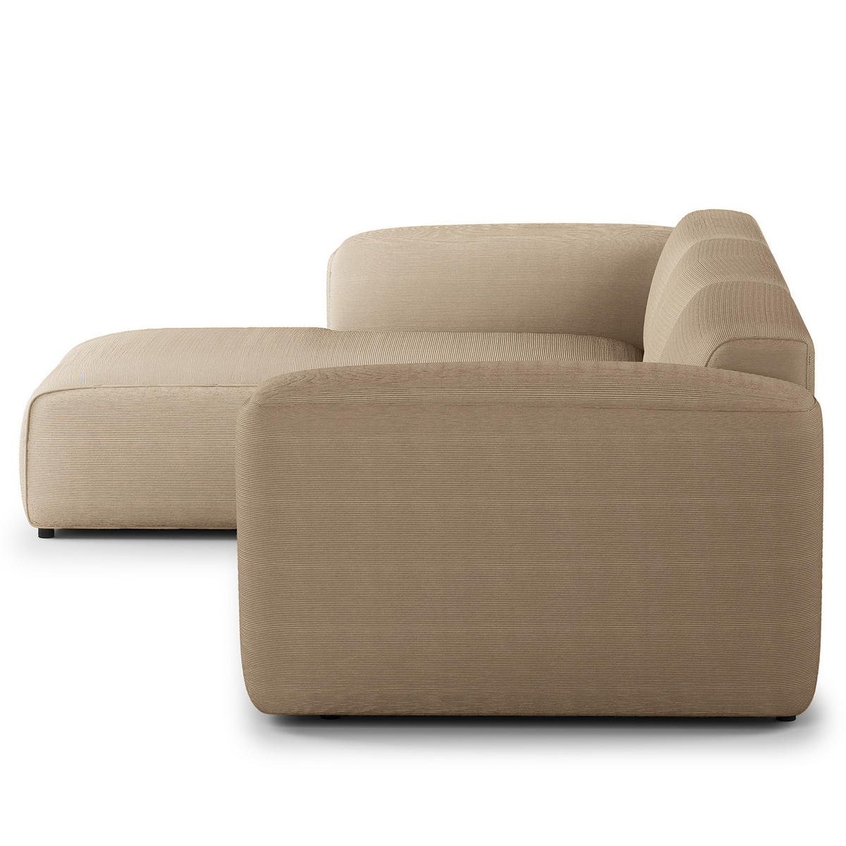 3-SITZER ECKSOFA mit Longchair - Taupe/Schwarz, Kunststoff/Textil (284/173cm) - home24