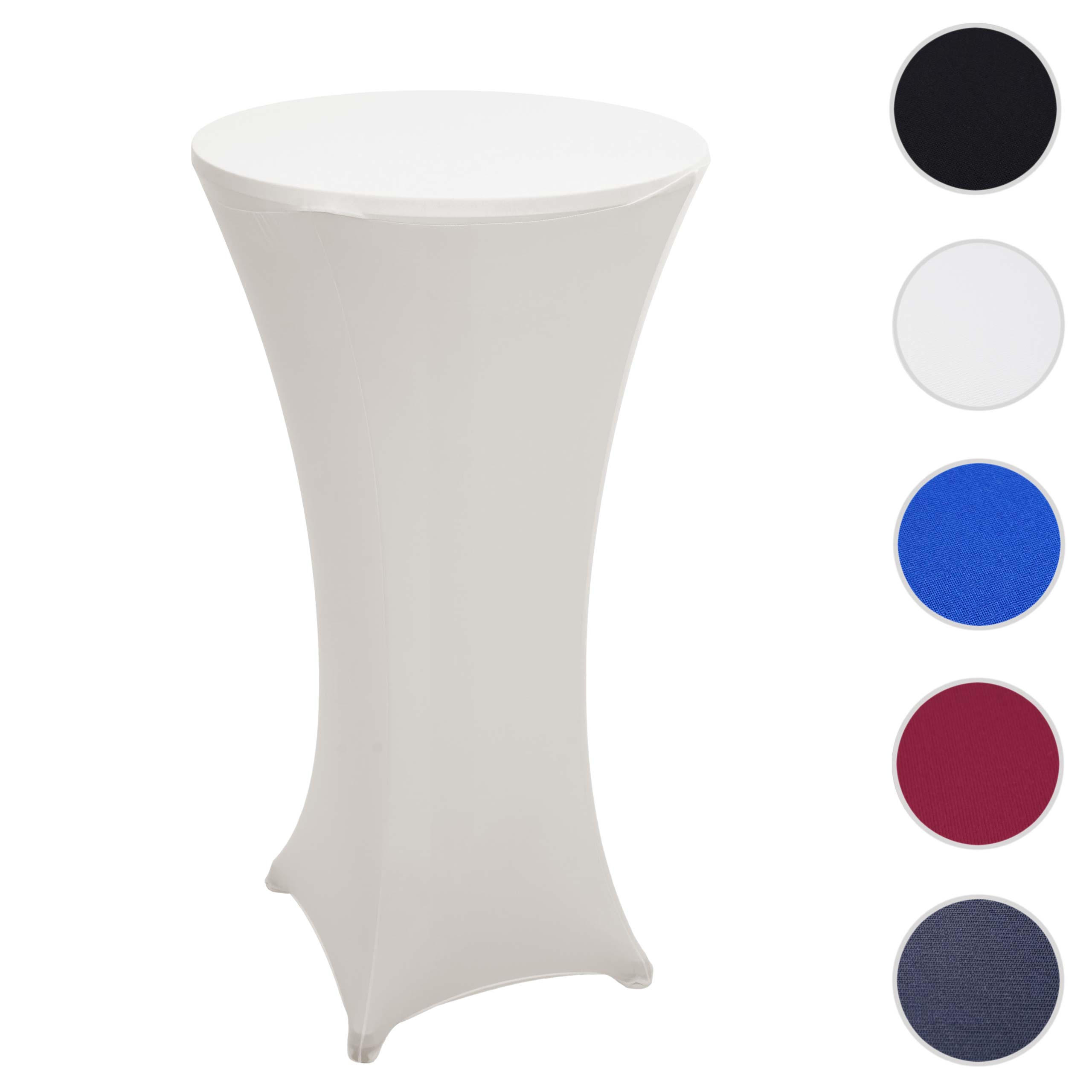 STEHTISCH + HUSSE rund Silber, Cremeweiß 2er-Set - Silberfarben/Creme, Textil (60/60/110cm) - MCW