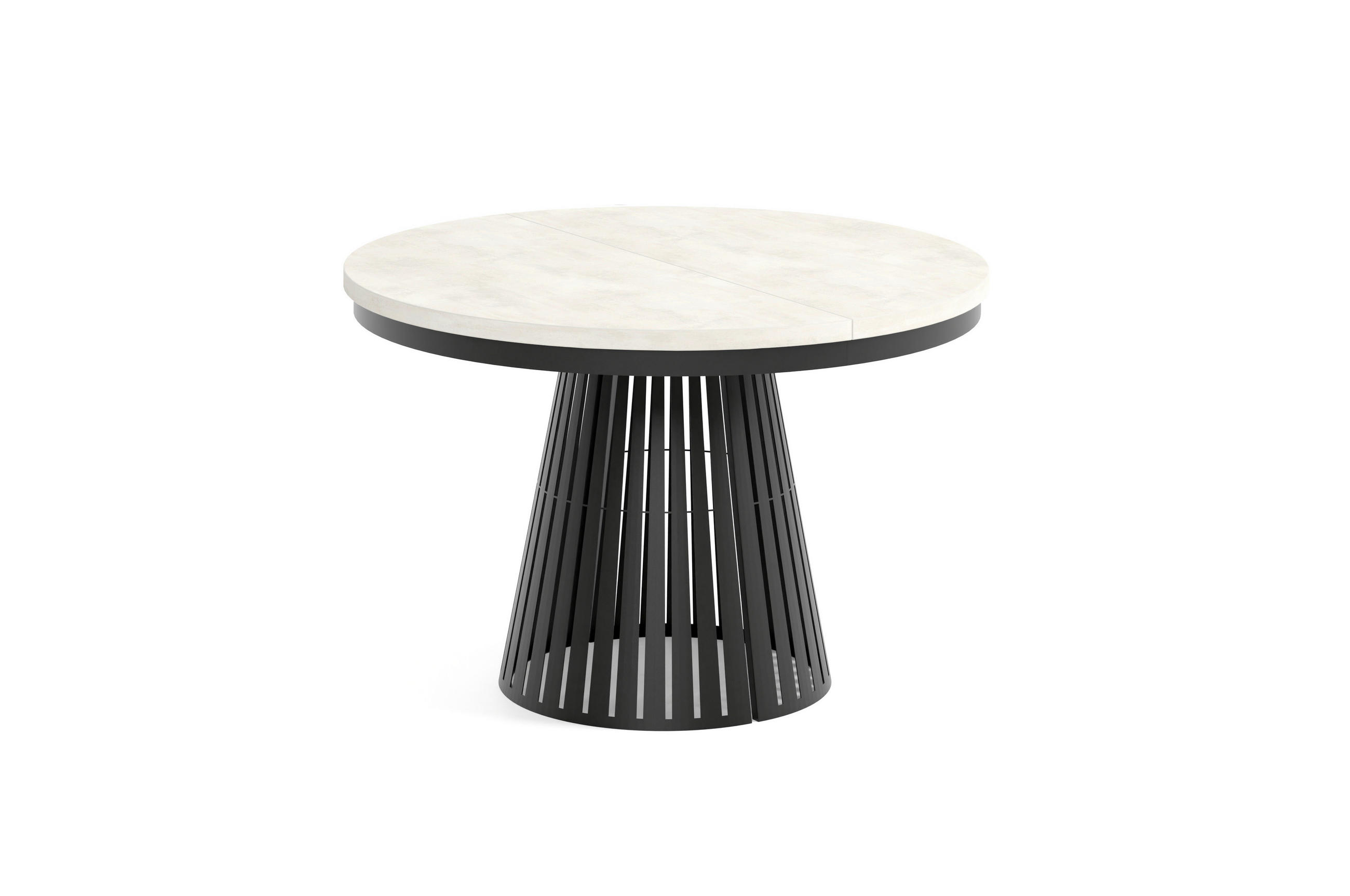 ESSTISCH Cone Bis - Creme/Schwarz, Holzwerkstoff/Metall (120/120/76cm) - Meblini