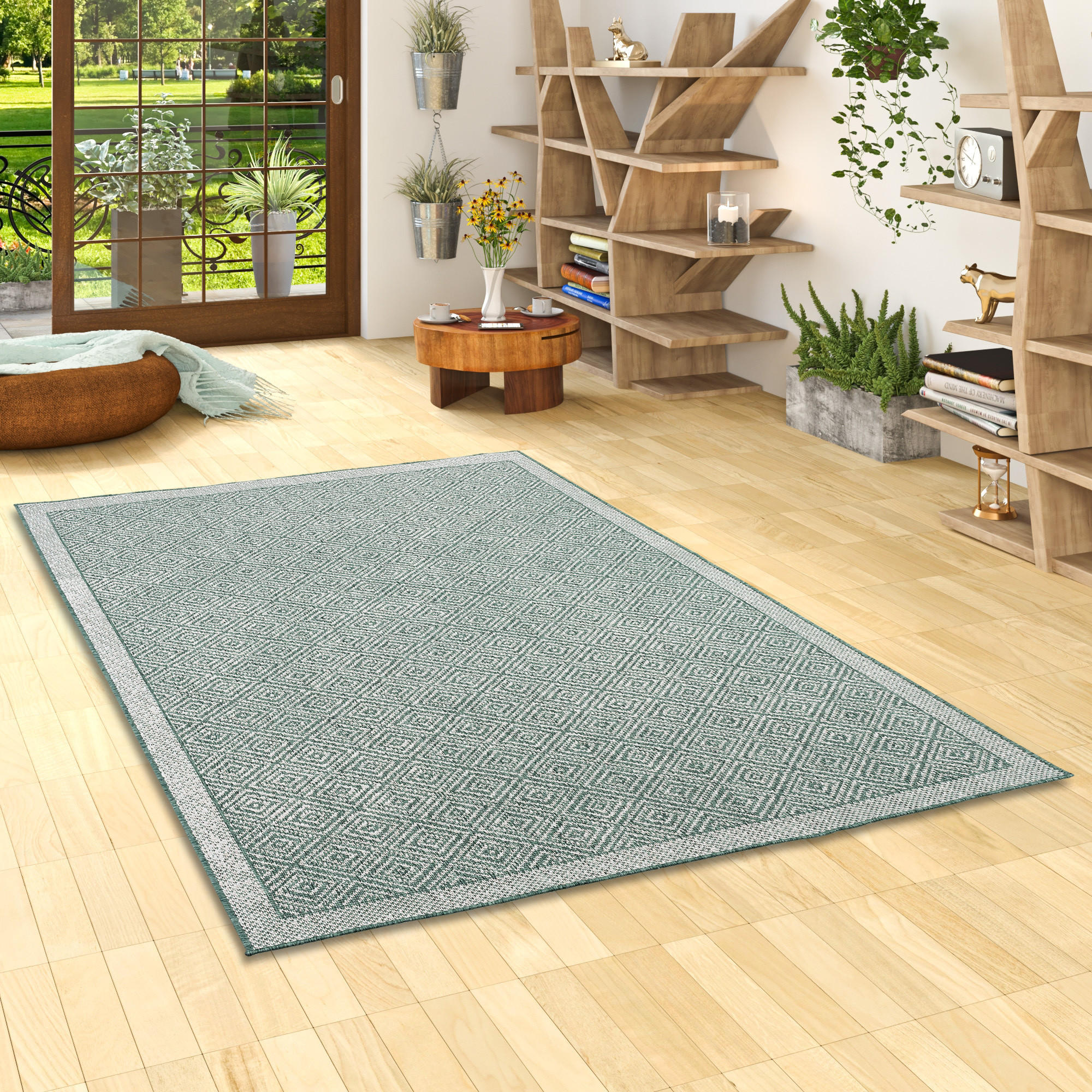 IN & OUTDOOR TEPPICH HAMPTON MELIERT - Grün, Textil (120/170cm) - Pergamon