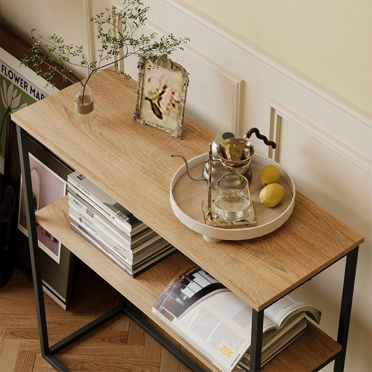 KONSOLE, braun 90/90/32,5 - Braun, Holzwerkstoff (90/90/32.5cm)