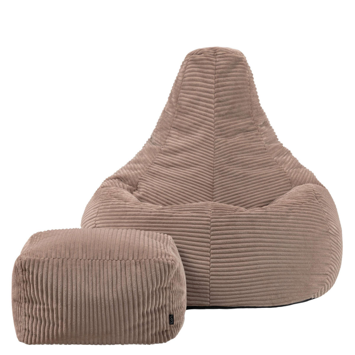 SITZSACK Dalton mit Hocker - Mokka, Textil (90/73/84cm) - icon