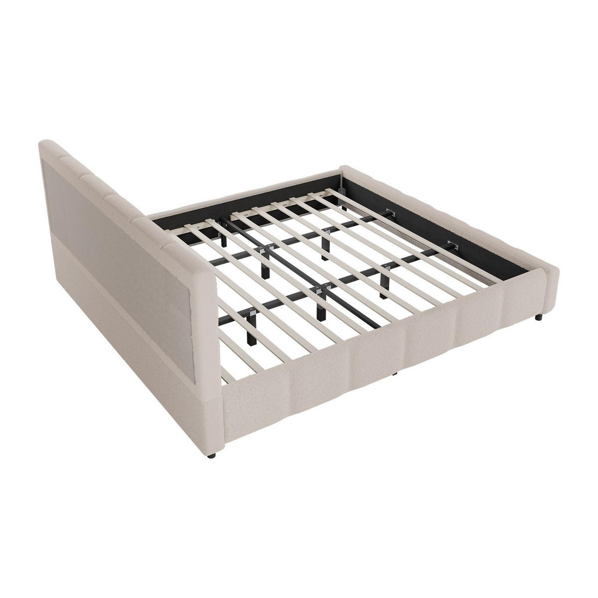 POLSTERBETT Florenz beige 180x200 cm - Beige, Holz (180/200cm) - Juskys