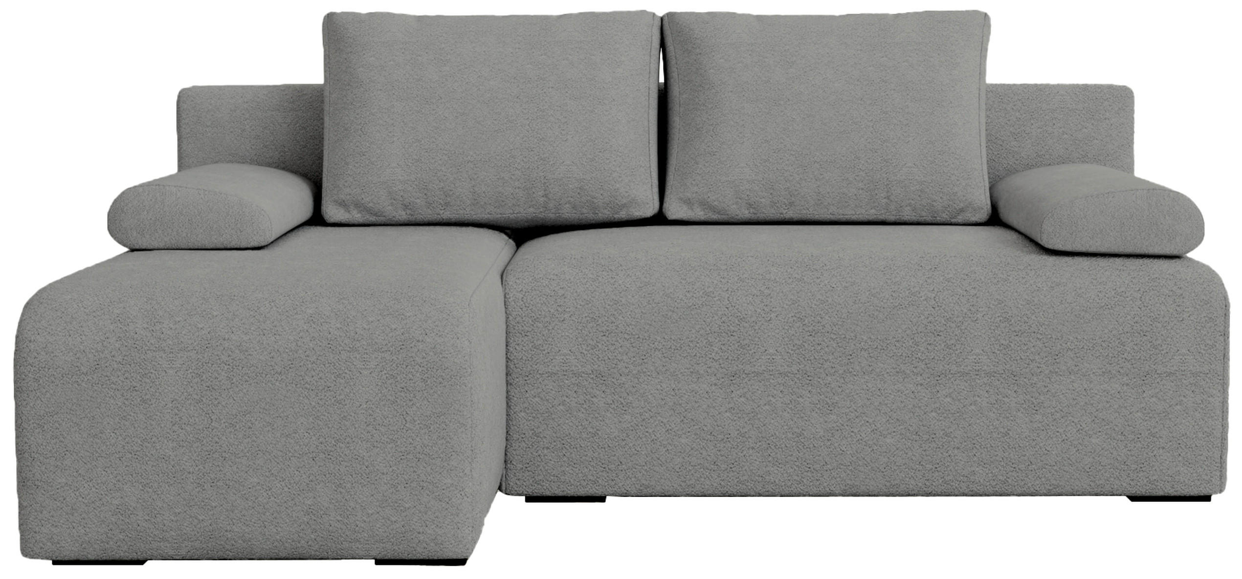 ECKSOFA Ernest mit Schlaffunktion Grau Bouclé - Grau, Textil (200/145cm) - Bromarkt