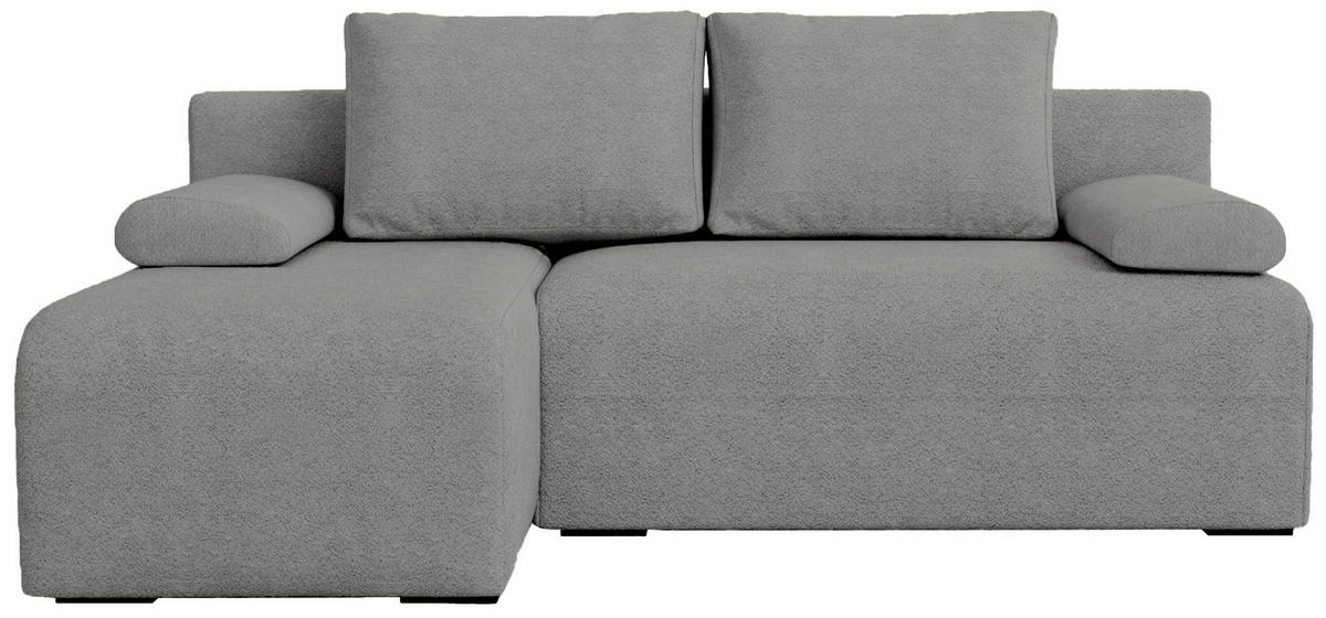 ECKSOFA Ernest mit Schlaffunktion Grau Bouclé - Grau, Textil (200/145cm) - Bromarkt