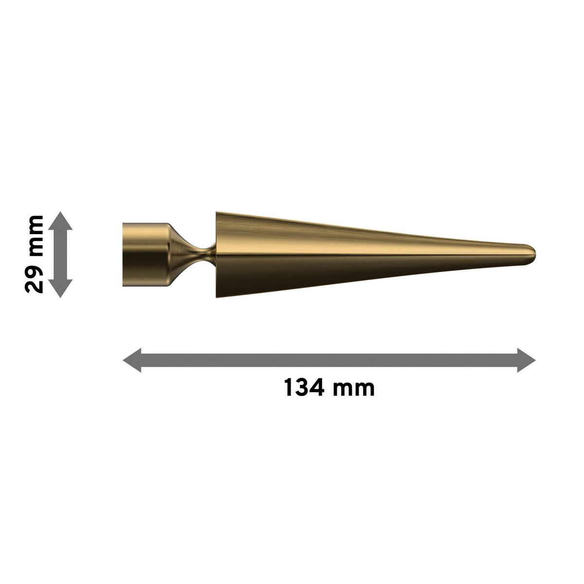 ENDSTÜCKE FÜR GARDINENSTANGEN 16 mm Ø, Lorenzo Messing Antik, Packung 2 Stück - Messingfarben/Bronzefarben, Metall (13.4/2.9/2.9cm) - INTERDECO