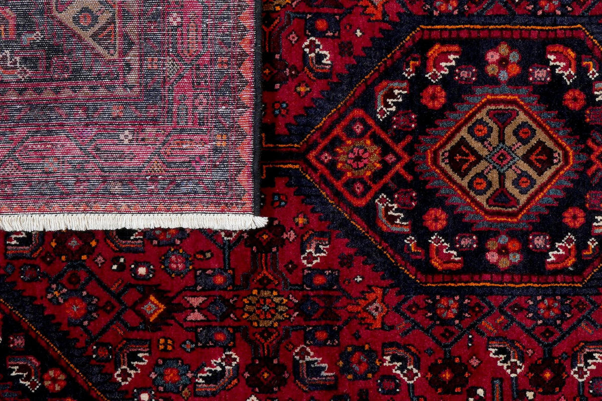 ORIENTTEPPICH handgeknüpft Assadabad Rot 221/127 cm Schurwolle - Rot, Textil (127/221cm) - Looma