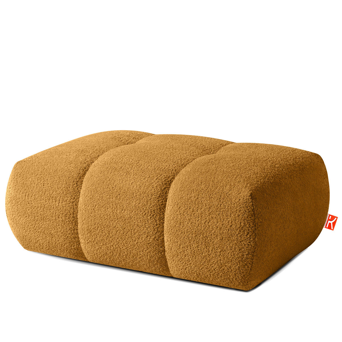 POUF LIRA, Honigfarben, Bouclé - Honig, Holz/Holzwerkstoff (96/43/50cm) - KONSIMO®