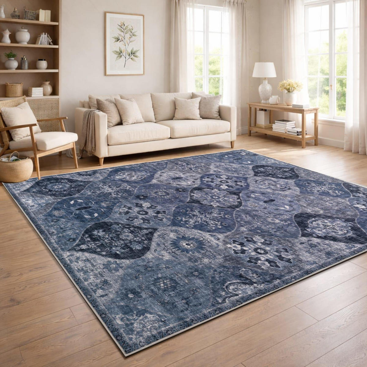 KURZFLOR-TEPPICH SEMER 421 BLAU 200X280 - Blau, Kunststoff (200/280cm) - Paco Home