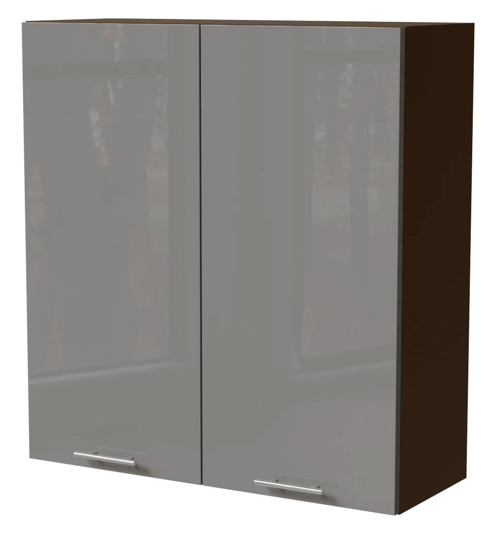 HÄNGESCHRANK Essen W4/90 Grau Hochglanz / Lava Matt 90 / 32,5 / 96cm - Dunkelgrau/Grau, Holz/Holzwerkstoff (90/96/32.5cm) - Feldmann-Wohnen