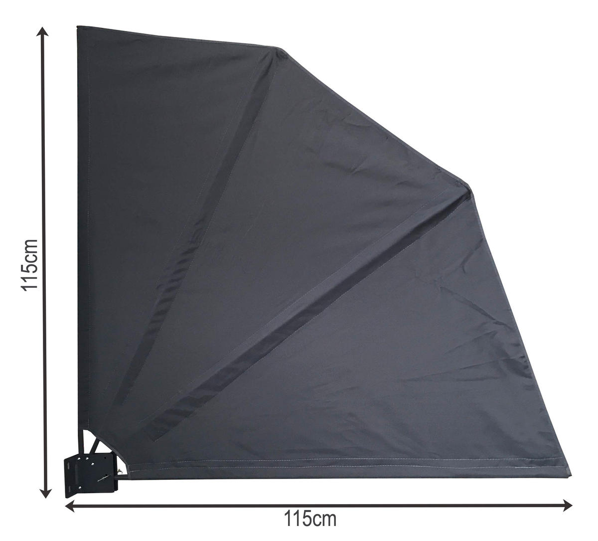 SICHTSCHUTZFÄCHER 115x115 cm Grau mit Easy Mount Wandplatte - Grau, Metall (2/115cm) - QUICK STAR