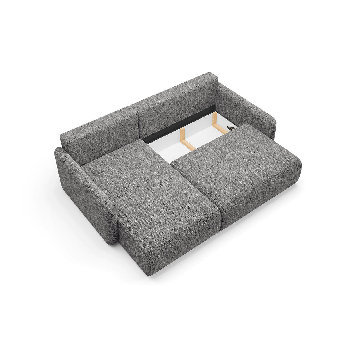 ECKSOFA Lazare 3 Sitzplätze Grau - Grau, Holz (207/148cm) - Petits-meubles