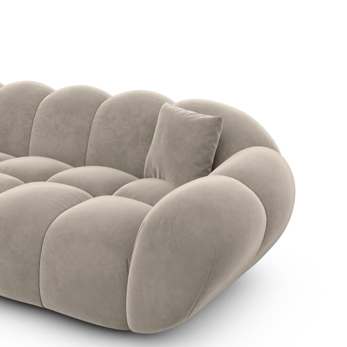 ECKSOFA Liva Taupe Samtstoff L-Form Links - Taupe, Textil (265/160cm) - VAROYAL