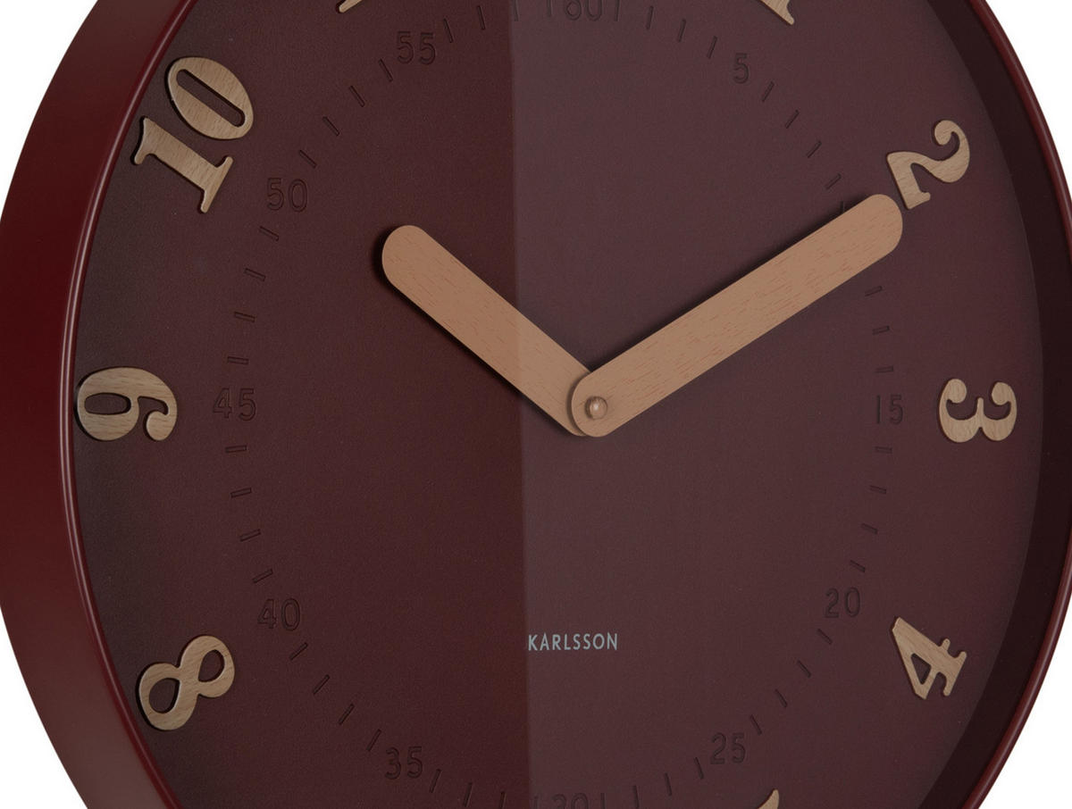 WANDUHR Amena Rot 40/4/40 cm - Rot, Kunststoff (4/40/40cm) - Karlsson