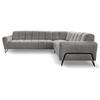 ECKSOFA Volare ohne Schlaffunktion Hellgrau rechts - Hellgrau/Schwarz, Textil/Metall (295/235cm) - Beautysofa