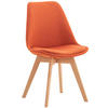 STUHL Stoff orange - Eukalyptusholzfarben/Orange, Holz/Textil (49/83/50cm) - CLP