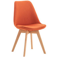 STUHL Stoff orange - Eukalyptusholzfarben/Orange, Holz/Textil (49/83/50cm) - CLP