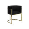 STUHL mit Armlehnen - Samt & Metall - Schwarz & Goldfarben - PERIA - Schwarz, Textil (56.5/76/60cm) - Pascal Morabito
