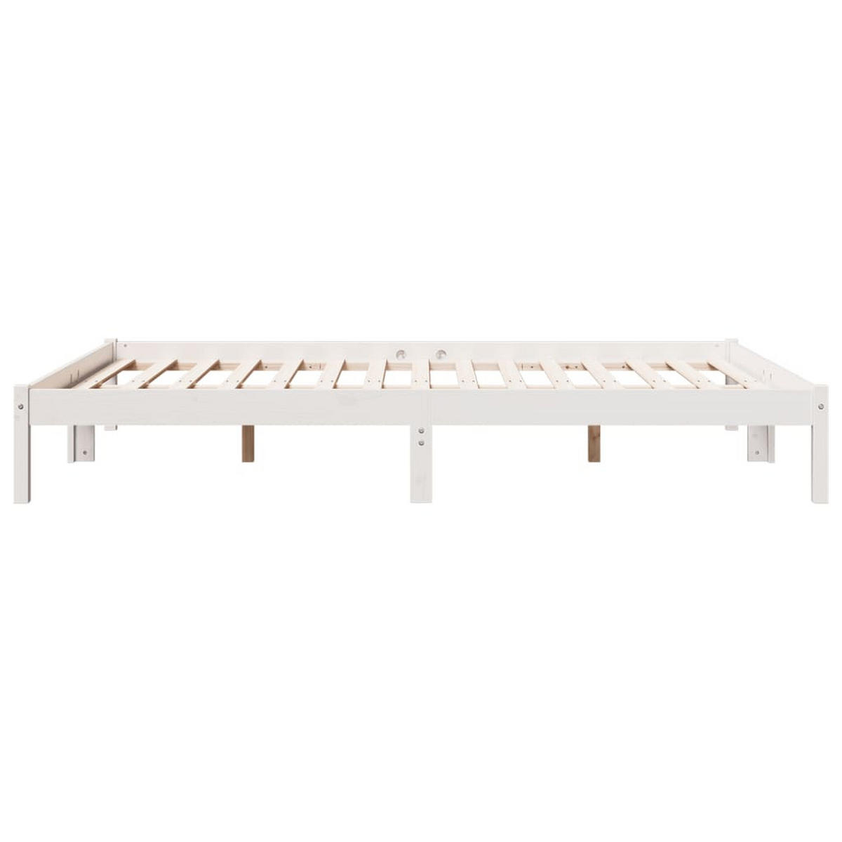 MASSIVHOLZBETT Extra Lang Ohne Matratze Weiss 140/220 Kieferholz - Weiß, Holz (140/220cm) - vidaXL