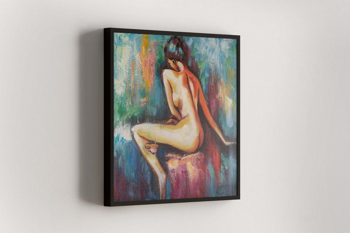 OLEJOMALBA 60/60 cm, Zvířata - různobarevná, dřevo/textil (60/60cm) - KUNSTLOFT