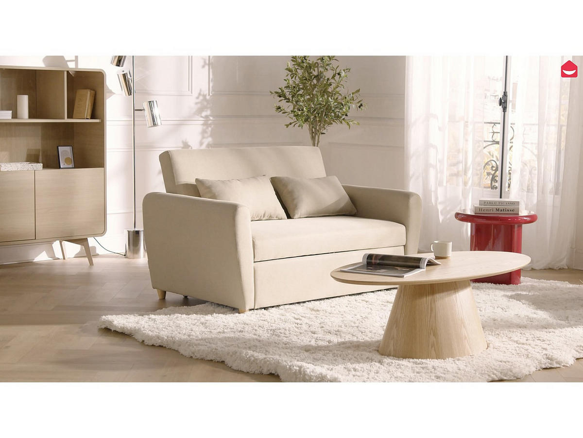 SCHLAFSOFA - 2 Personen - Stoff - Grau - - Grau, Textil (140/86/87cm) - Vente-Unique