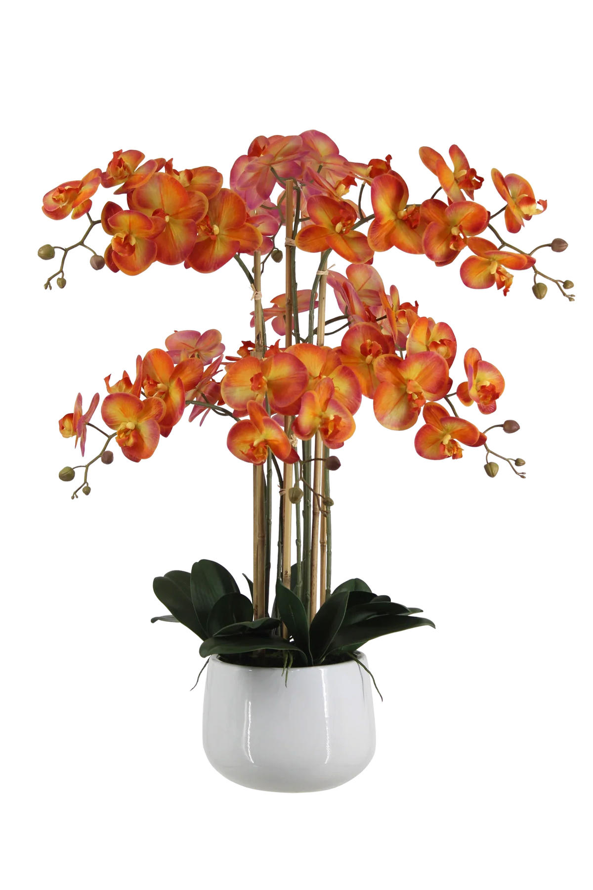 KÜNSTLICHE Orchidee - Luan 90 cm - Orange, Kunststoff (85cm) - aplanta