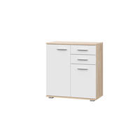 KOMMODE Sonoma Eiche, Weiß 69/74/34 - Weiß/Sonoma Eiche, Holzwerkstoff (69/74/34cm) - RAUMHIRSCH FURNITURE
