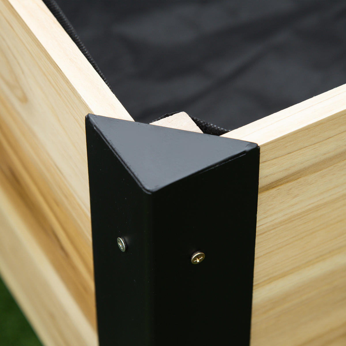 HOCHBEET DE-16037 mit Drainagevlies Holz/Schwarz - Naturfarben, Holzwerkstoff (80/74/60cm) - ComfortXL