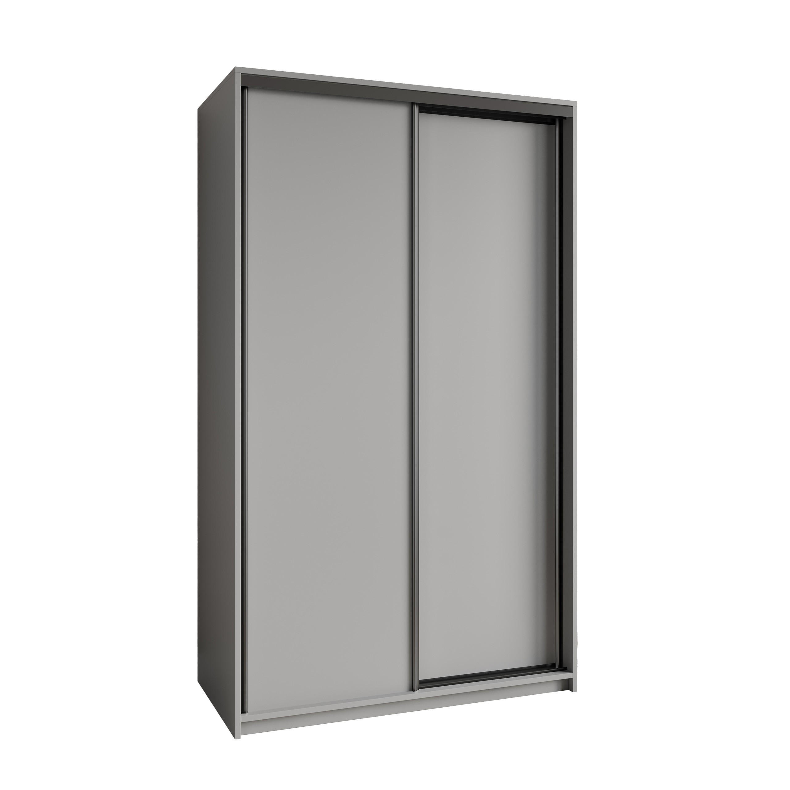 SCHWEBETÜRENSCHRANK NISSE 120/205/60 cm 2-türig Graphitfarben - Graphitfarben, Holzwerkstoff (120/205/60cm) - MASSENO