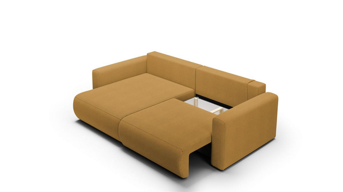 ECKSOFA Chaira Mit Schlaffunktion - Currygelb, Holzwerkstoff/Textil (240/149cm) - Fun Möbel