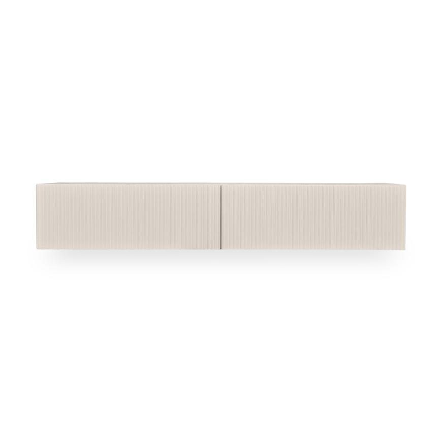 TV-MÖBEL 160 cm beiges, wandmontiertes mit Lattenrost - LEYA - Beige, Holzwerkstoff (160/29/32cm) - Sicaan