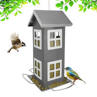 VOGELHAUS - Grau, Metall (12/26/12cm) - Relaxdays