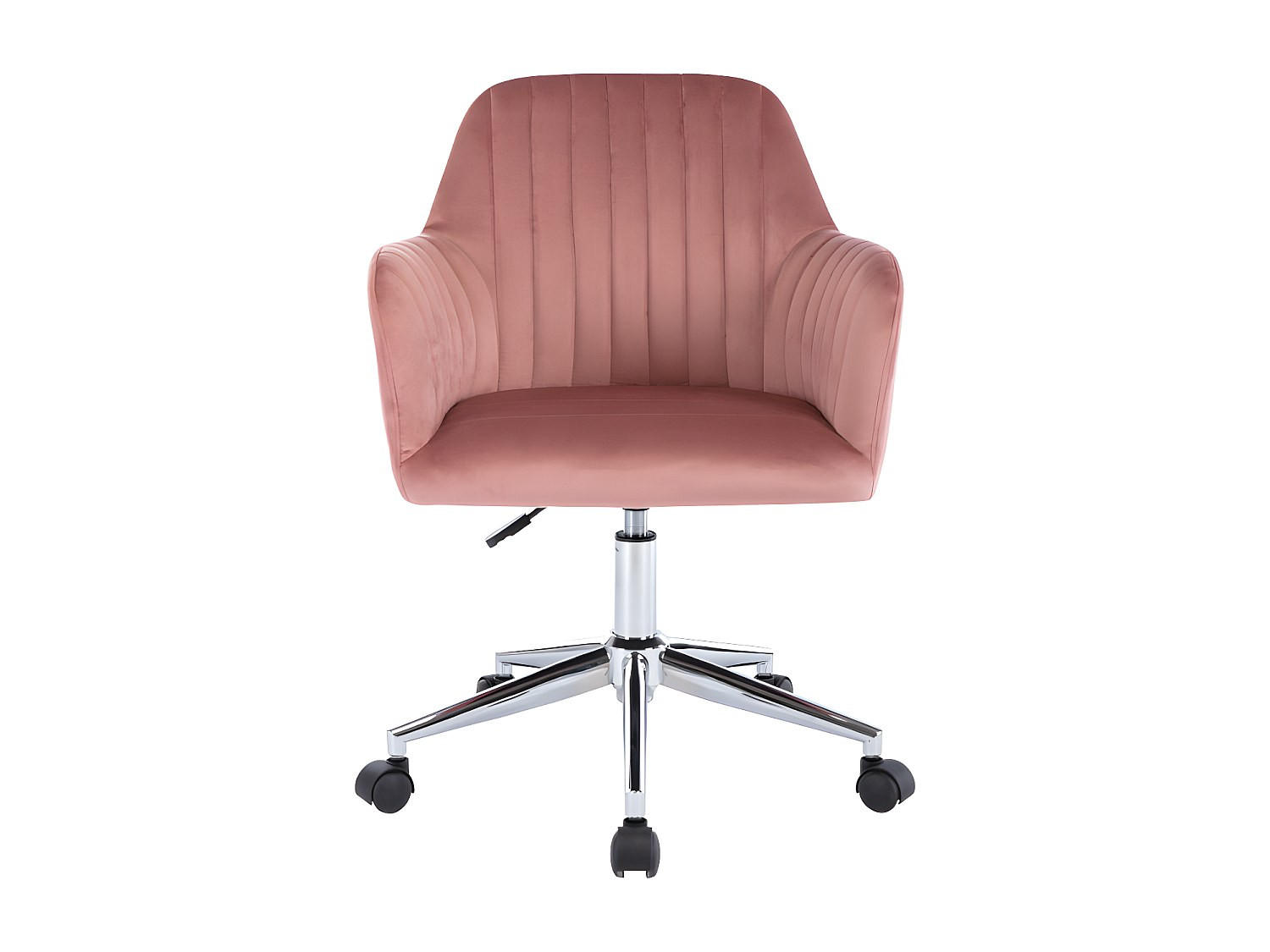 BÜROSTUHL ohne Armlehnen - 59 cmcm x 61.5 cmcm - Samt, Stoff - Puderrosa - ELEANA - Hellrosa, Textil (59/89/61.5cm) - Vente-Unique