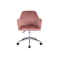 BÜROSTUHL ohne Armlehnen - 59 cmcm x 61.5 cmcm - Samt, Stoff - Puderrosa - ELEANA - Hellrosa, Textil (59/89/61.5cm) - Vente-Unique