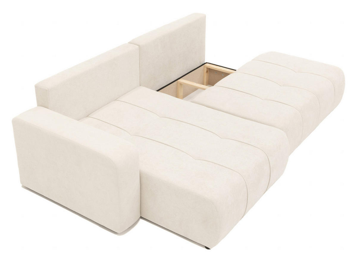 ECKSOFA Furyn O Boucle, Seite: Rechts - Schwarz/Naturfarben, Holzwerkstoff/Kunststoff (262/145cm) - MIRJAN24