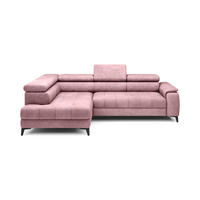 ECKSOFA CHIVAS Freistehend , Schlaffunktion, 278×197×76/98 cm, Stoff - Element, Silber, Linke Seite - Silberfarben/Schwarz, Holz/Textil (278/197cm) - DomoHome