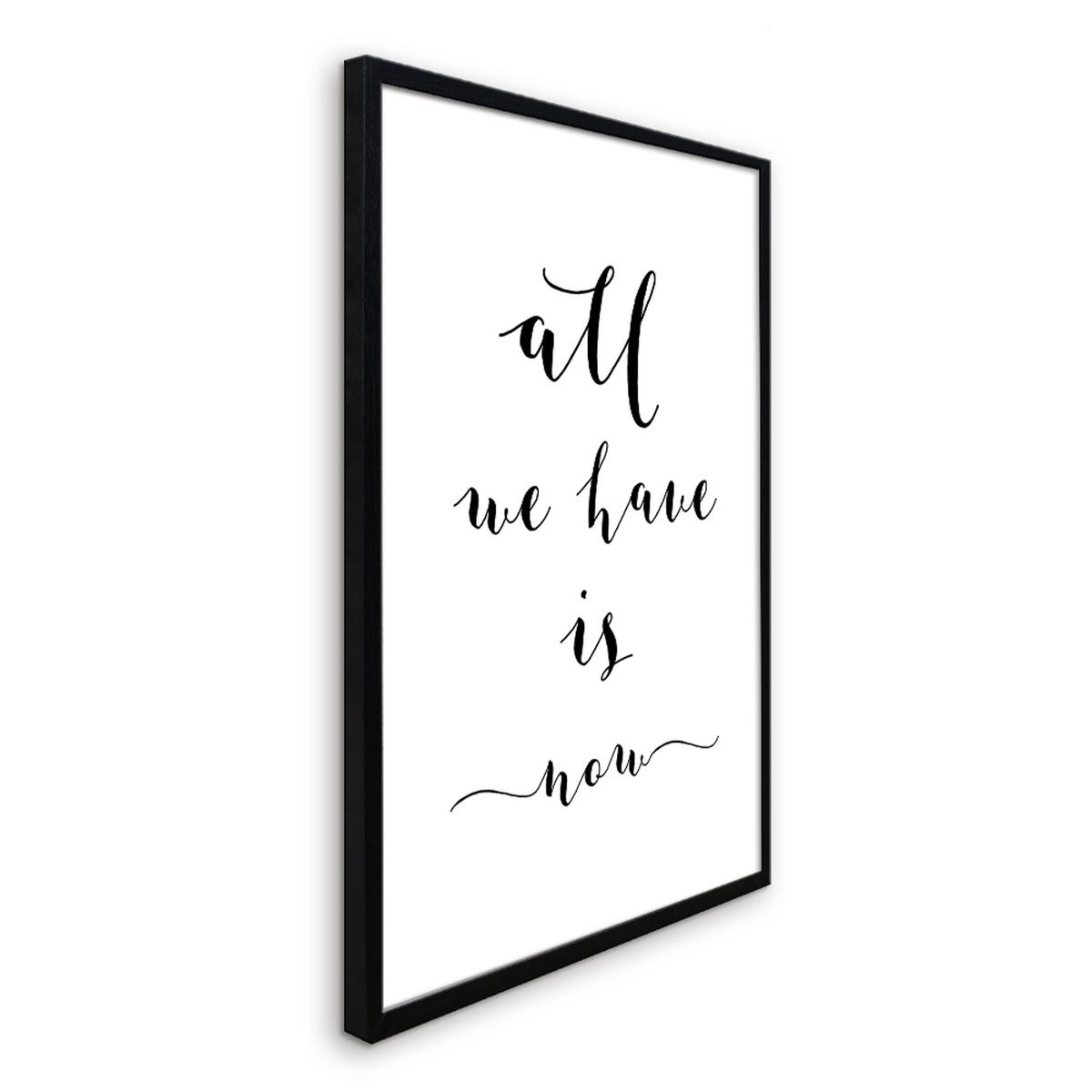 BILD mit Rahmen 51x71 cm Spruch: Englisch Motivation - Weiß, Holz (51/71cm) - artissimo