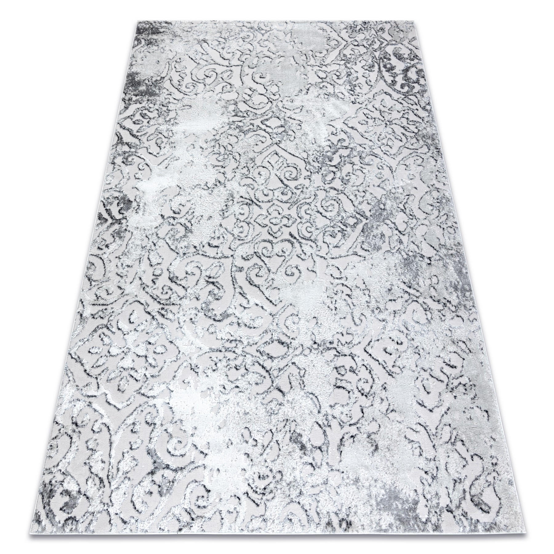 rugsX MODERNÍ MEFE koberec 8724 Ornament vintage - Strukturální, dvě úrovně rouna šedá 180/270 cm