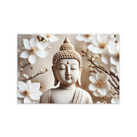 GARTEN-POSTER 90x60 cm Gartendeko: Buddha - Beige, Kunststoff (90/60/2cm) - artissimo