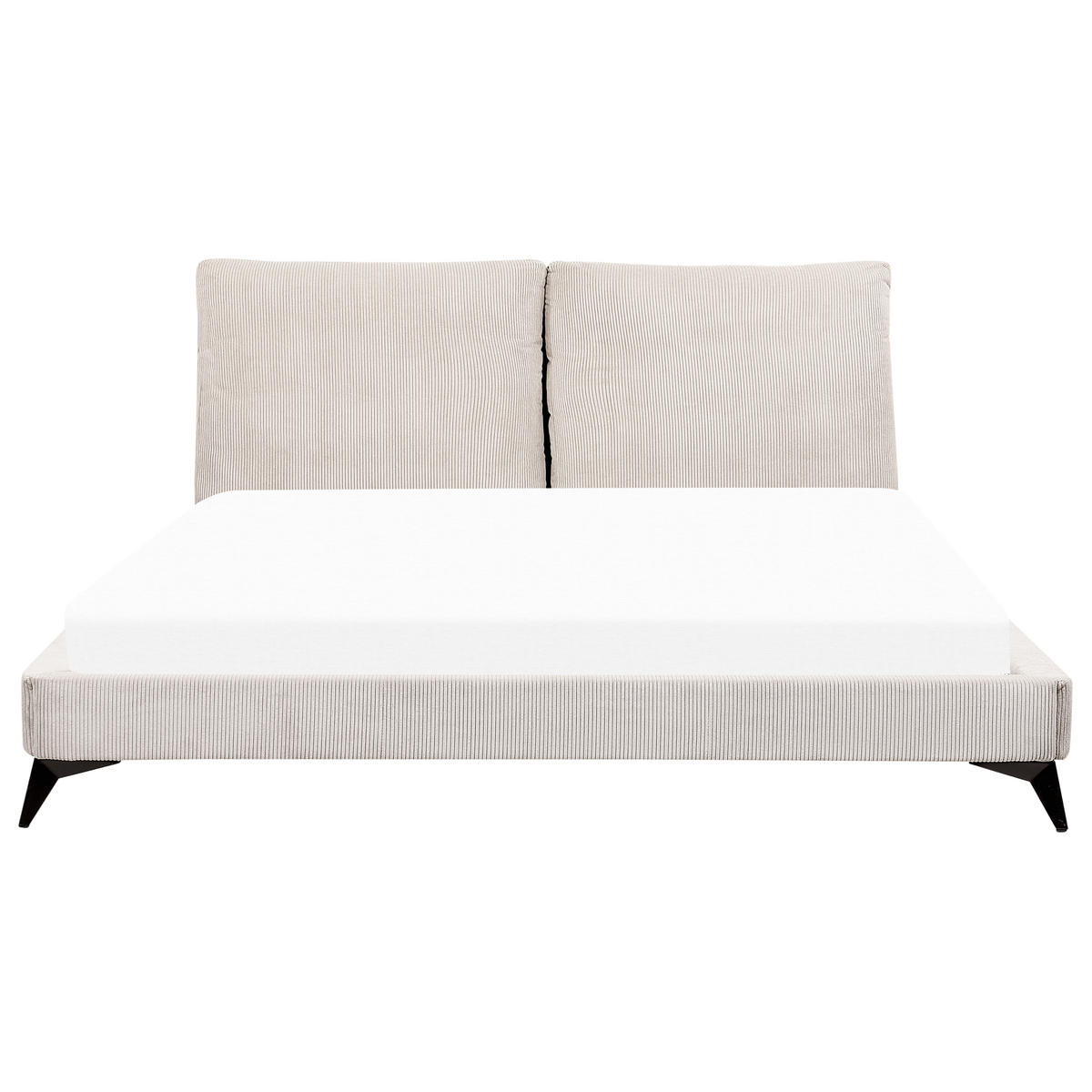POLSTERBETT 180/200cm Helles Beige Melle - Beige, Naturmaterialien/Textil (180/200cm) - Beliani