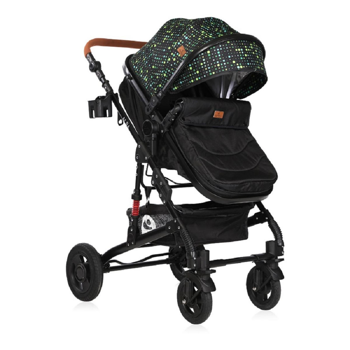 KOMBIKINDERWAGEN Alba 2 in 1 schwarz 2 in 1 Sportsitz Babywanne Gummireifen, einstellbar - Schwarz, Metall (76/58/118cm) - Lorelli