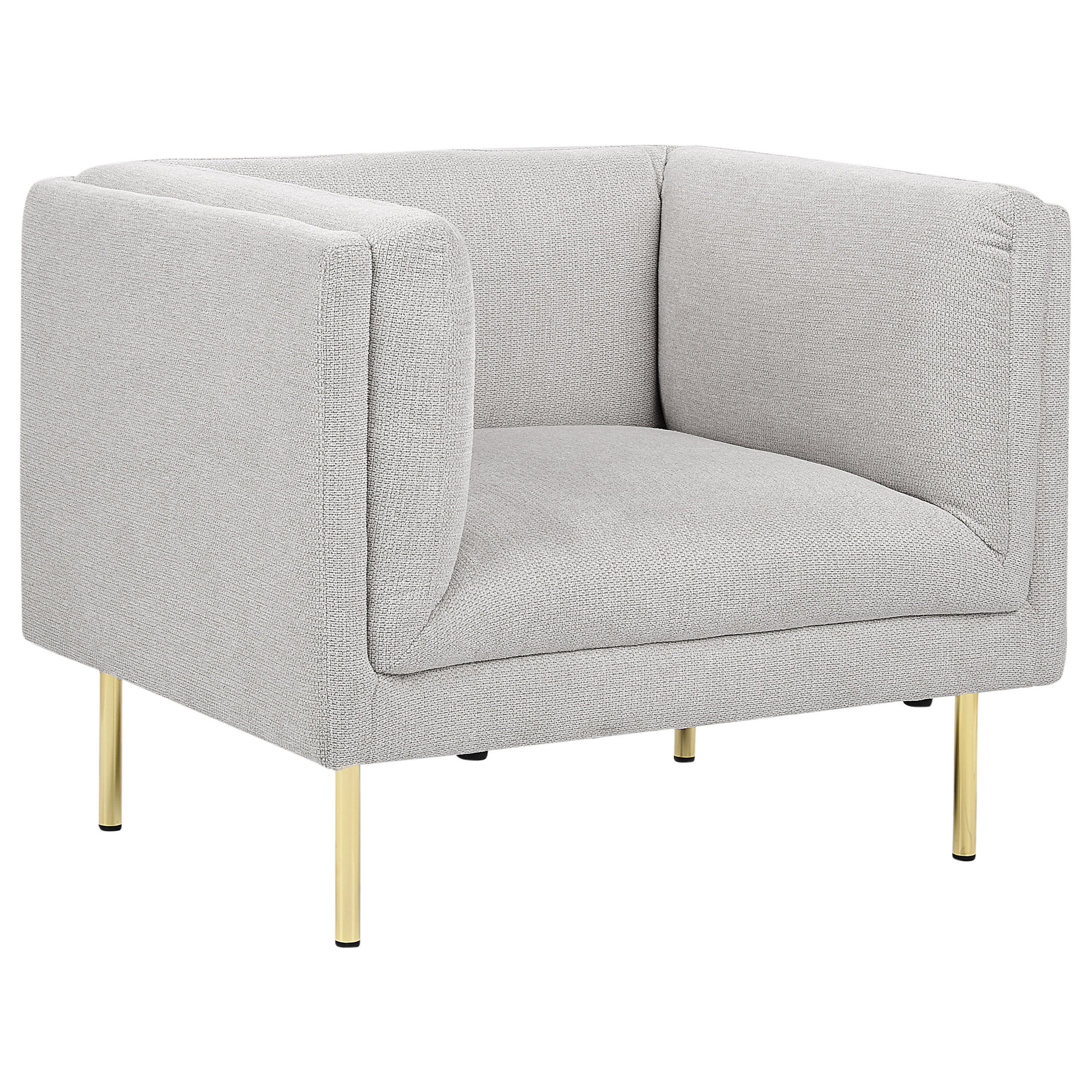 SESSEL Hellgrau Moen - Goldfarben/Grau, Textil (87/72/75cm) - Beliani