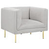 SESSEL Hellgrau Moen - Goldfarben/Grau, Textil (87/72/75cm) - Beliani