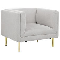 SESSEL Hellgrau Moen - Goldfarben/Grau, Textil (87/72/75cm) - Beliani