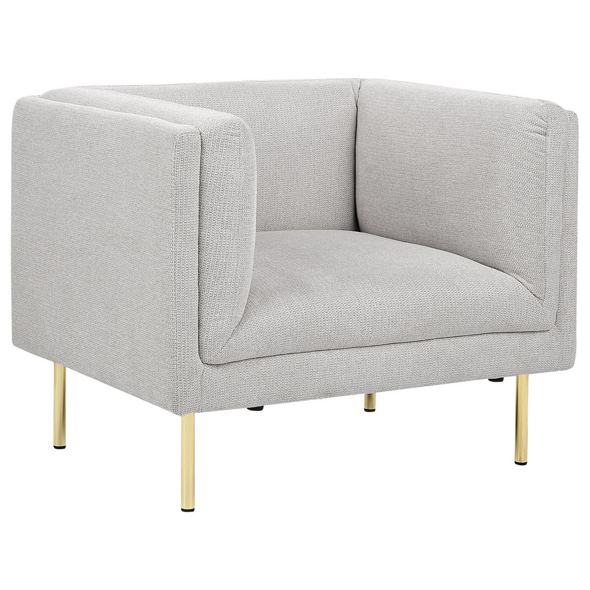 SESSEL Hellgrau Moen - Goldfarben/Grau, Textil (87/72/75cm) - Beliani