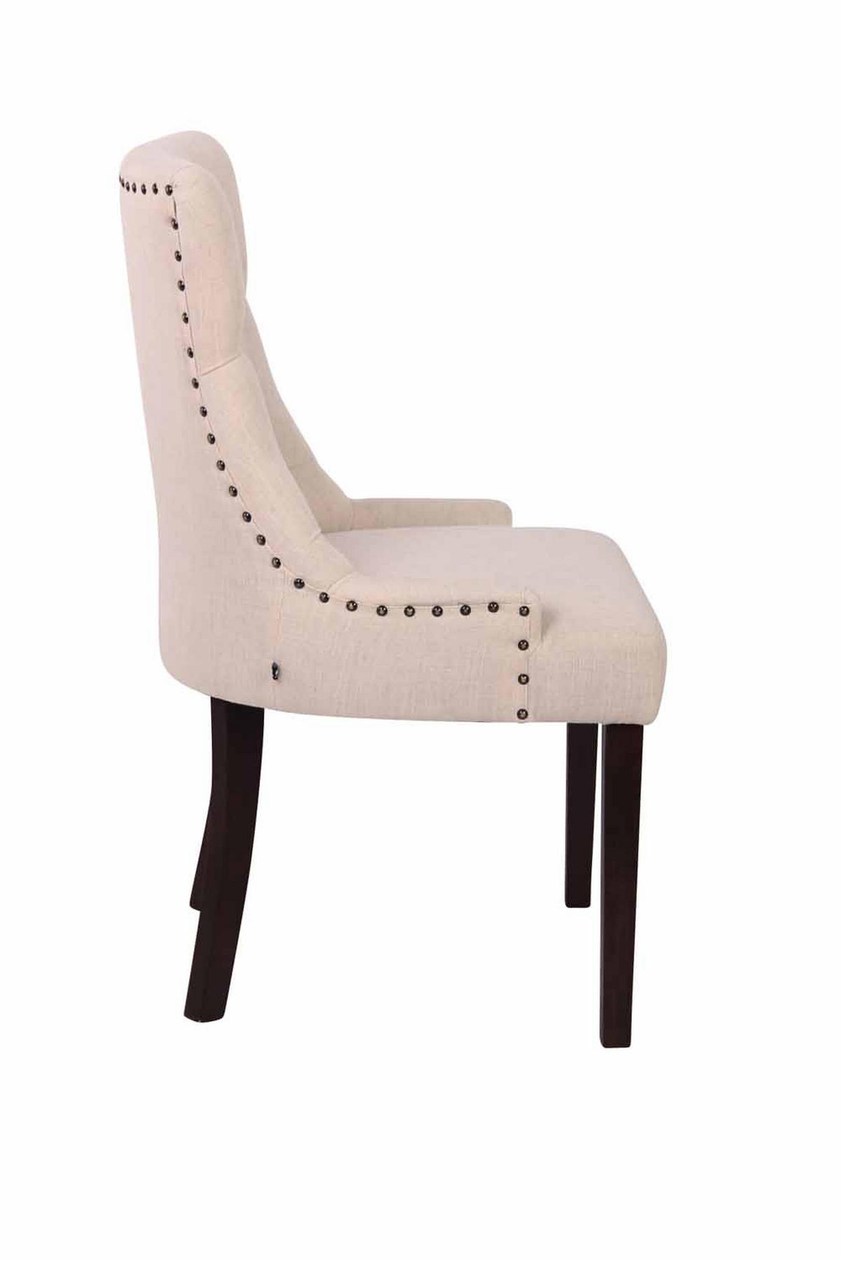 WOHNZIMMERSTUHL 2er Set Stoff creme - Creme, Holz/Textil (55/92/58cm) - CLP