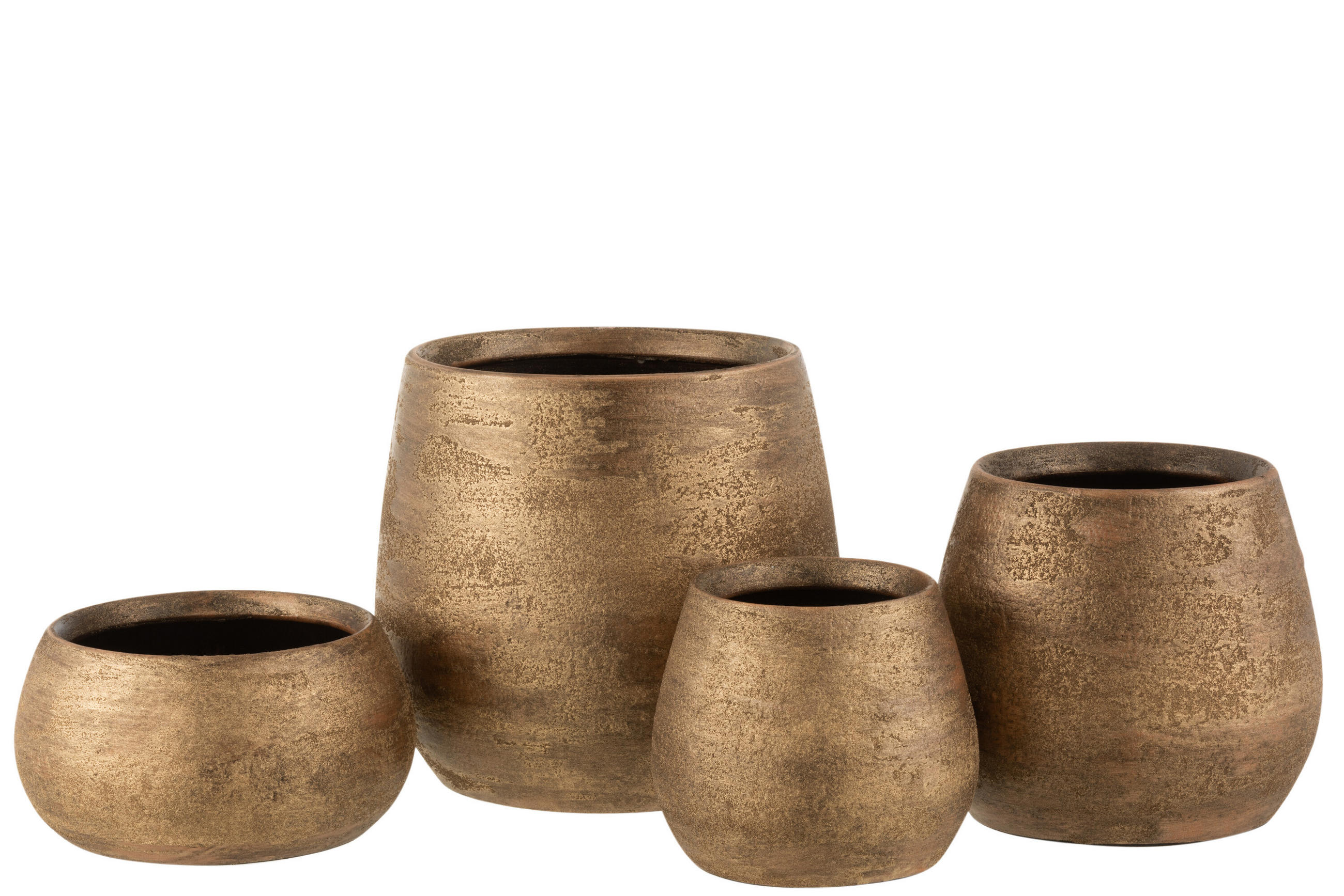 BLUMENTOPF UNREGELMÄßIG - Töpferei - Gold - L - Ø 24 cm - Goldfarben, Keramik (24/23cm) - J-Line